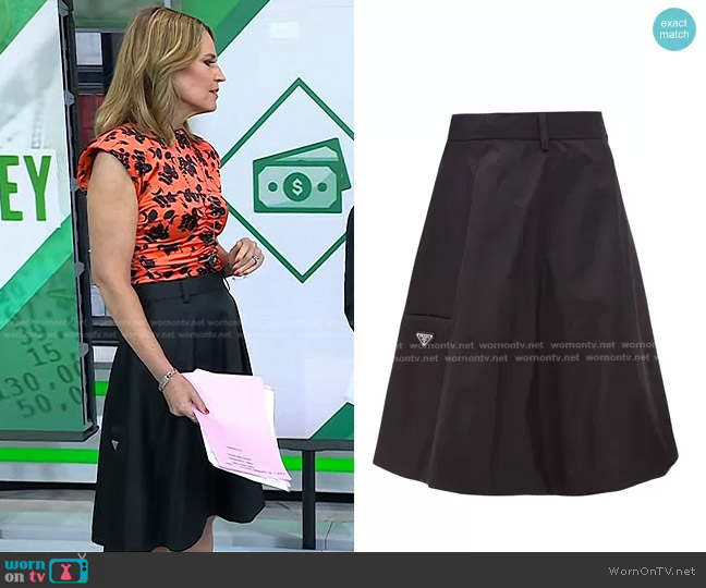 Prada Nylon Gabardine Skirt worn by Savannah Guthrie on Today