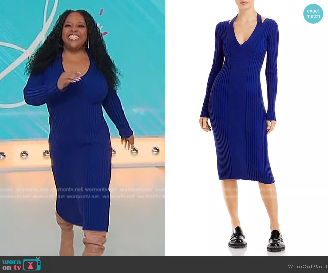 Proenza Schouler Rib Knit Halter Cutout Midi Dress worn by Sherri Shepherd on Sherri