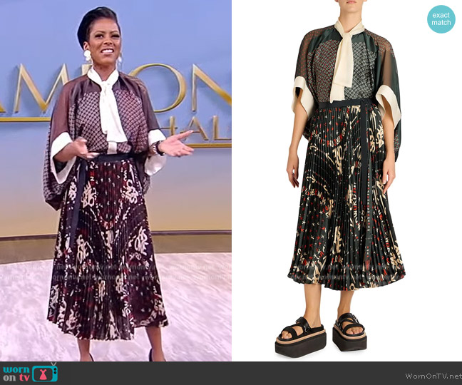 Sacai Eric Haze Blouse worn by Tamron Hall on Tamron Hall Show