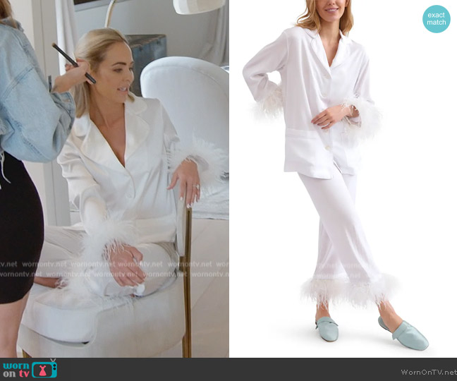 Sleeper Party Feather Trim Pajamas worn by Nicole Martin (Nicole Martin) on The Real Housewives of Miami