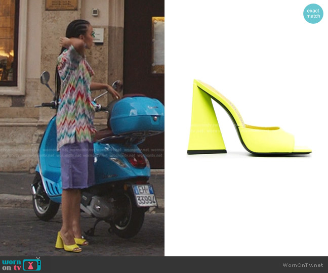 The Attico Devon Slide Sandal worn by Zoya Lott (Whitney Peak) on Gossip Girl