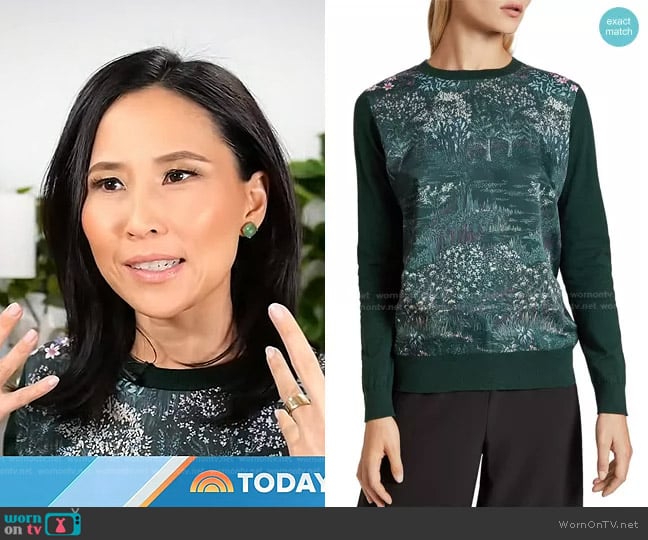 Ted Baker Zoii Diamond-Print Sweater worn by Vicky Nguyen on Today
