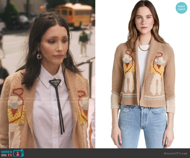 The Great The Cowboy Lodge Cardigan worn by Luna La (Zión Moreno) on Gossip Girl