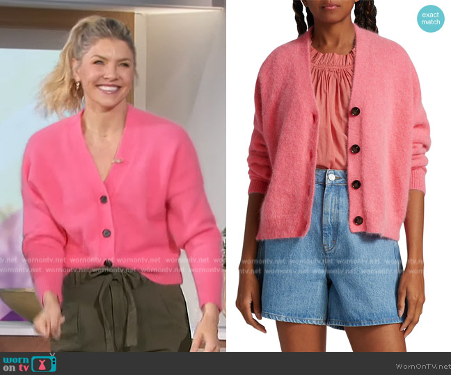 The Fluffy Slouch Cardigan the Great worn by Amanda Kloots on The Talk