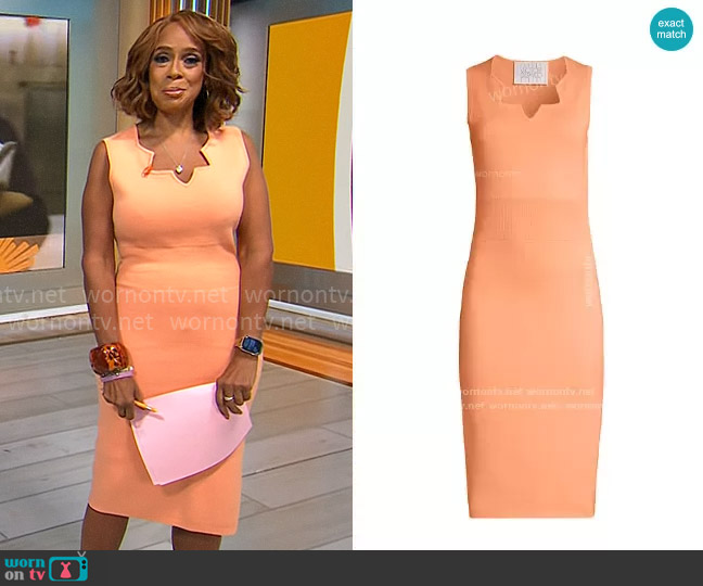 Victor Glemaud Cotton-Cashmere Sheath Dress worn by Gayle King on CBS Mornings
