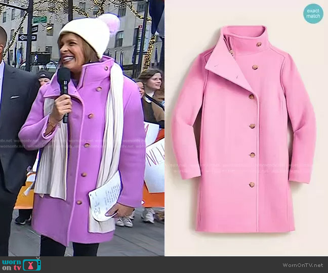 J. Crew Villa Coat in Italian Stadium-Cloth Wool worn by Hoda Kotb on Today