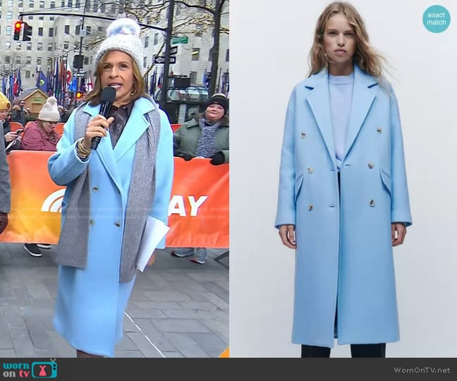 Zara Wool Blend Oversized Coat worn by Hoda Kotb on Today