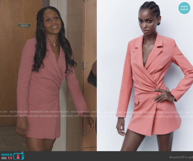 Zara Blazer Dress worn by Simone (Geffri Hightower) on All American Homecoming