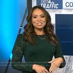 Adelle’s green long sleeve lace dress on Today