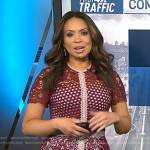 Adelle’s red short sleeve lace dress on Today
