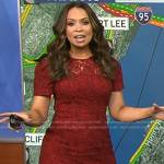 Adelle’s red lace dress on Today