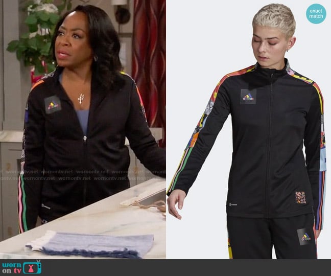 Adidas Tiro Pride Track Jacket worn by Tina Butler (Tichina Arnold) on The Neighborhood
