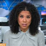 Adriana Diaz’s sage green twist neck top on CBS Mornings