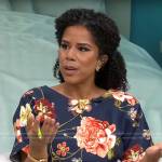 Adriana Diaz’s navy floral dress on CBS Mornings