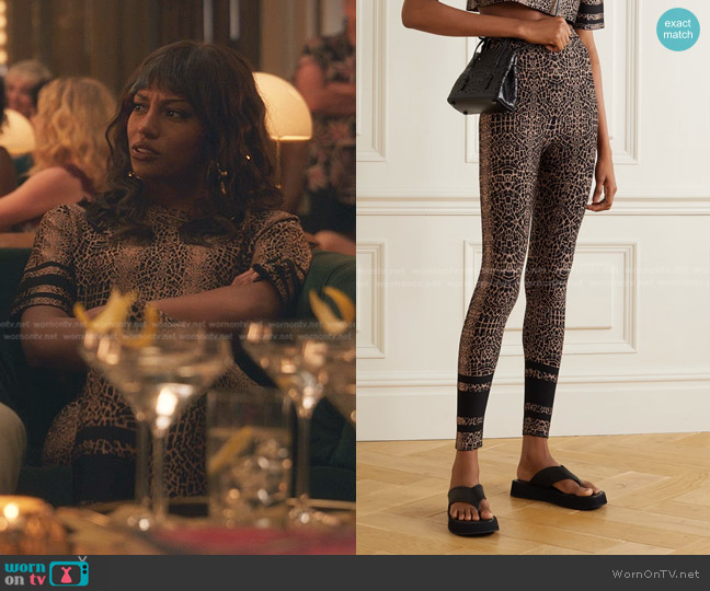 Alaia : Leopard Jacquard-Knit Leggings worn by Monet de Haan (Savannah Lee Smith) on Gossip Girl