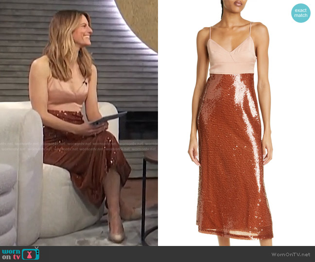 A.L.C. Gisele Sequin Midi Dress worn by Brooke Jaffe on E! News