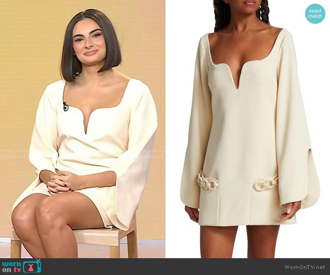Alexis Azize Chain-Embellished Minidress worn by Paige DeSorbo on Today