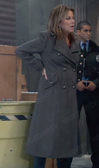 Alexis’s long herringbone coat on General Hospital