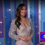 Alexis’s sequin stripe mini dress on The Price is Right