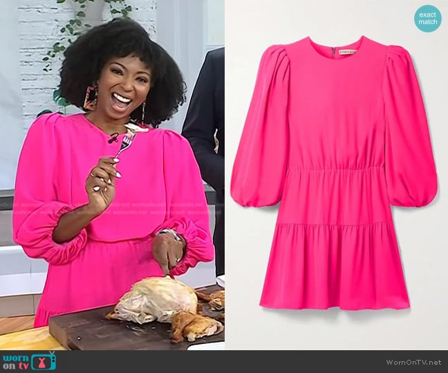 Alice + Olivia Shayla Tiered Crepe Mini Dress worn by Jocelyn Delk Adams on Today