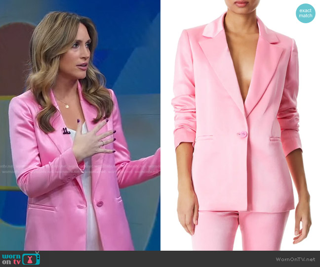 Alice + Olivia Denny Boyfriend Blazer in Primrose worn by Rhiannon Ally on Good Morning America