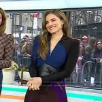 Allison Williams’s colorblock front zip top and skirt on Today