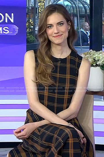 Allison Williams’s navy plaid maxi dress on Today