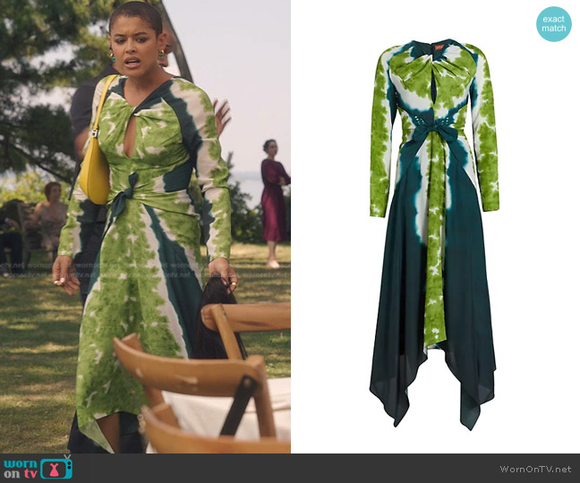 Altuzarra Adika Tie-Dye Crepe Dress worn by Julien Calloway (Jordan Alexander) on Gossip Girl