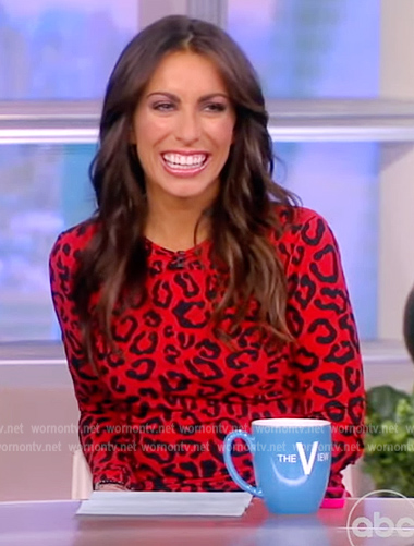 Alyssa’s red leopard print dress on The View