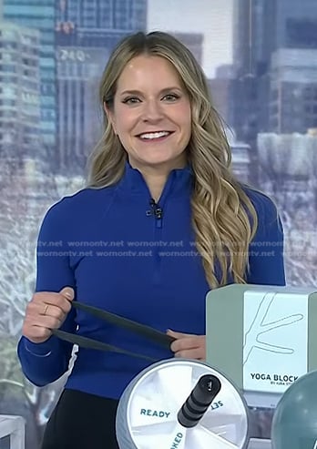 Alyssa Sparacino’s blue half-zip top on Today