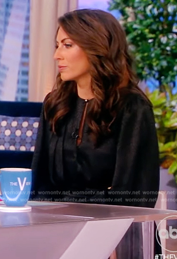 Alyssa’s black keyhole mini dress on The View