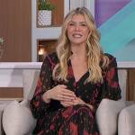Amanda’s black bird print maxi dress on The Talk