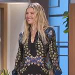 Amanda’s black floral print dress on The Talk