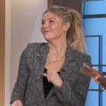 Amanda’s gray tweed blazer and pants on The Talk