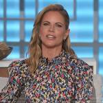 Natalie’s floral print high neck blouse on The Talk
