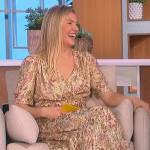 Amanda’s floral metallic wrap dress on The Talk
