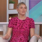 Amanda’s pink floral midi dress on The Talk
