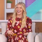 Amanda’s red floral print midi dress on The Talk