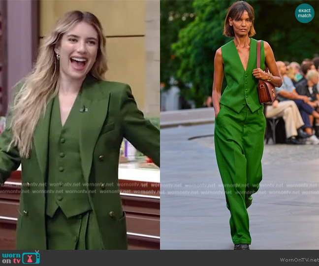 Ami 2023 Spring Summer Collection worn by Emma Roberts on Live with Kelly and Mark