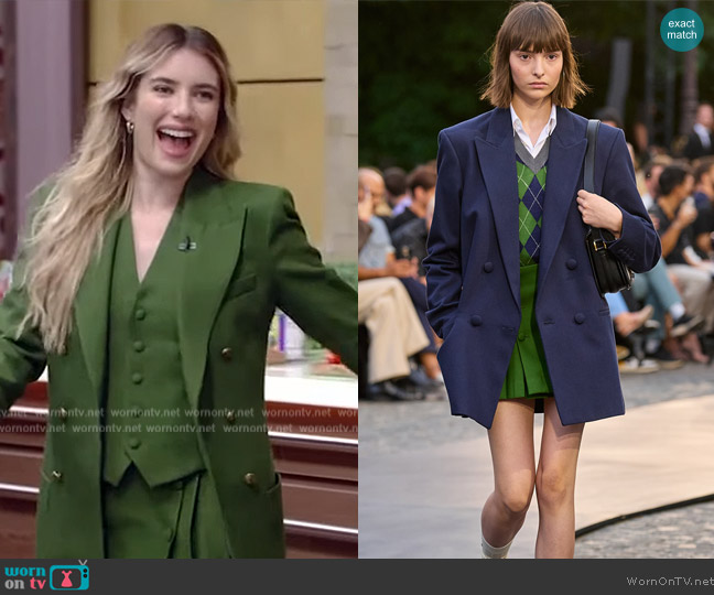 Ami 2023 Spring Summer Collection worn by Emma Roberts on Live with Kelly and Mark