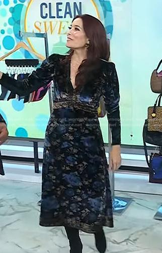 Amy E. Goodman’s black floral velvet dress on Today