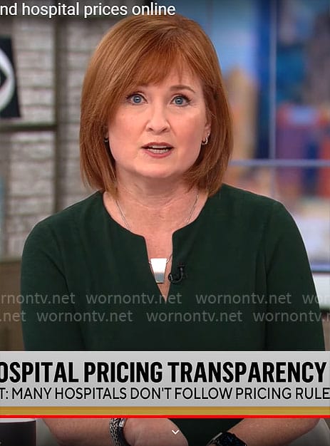 Anna Werner’s green short sleeve dress on CBS Mornings