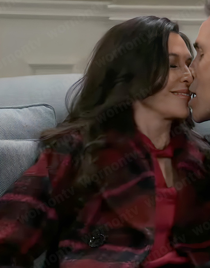 Anna’s plaid coat on General Hospital