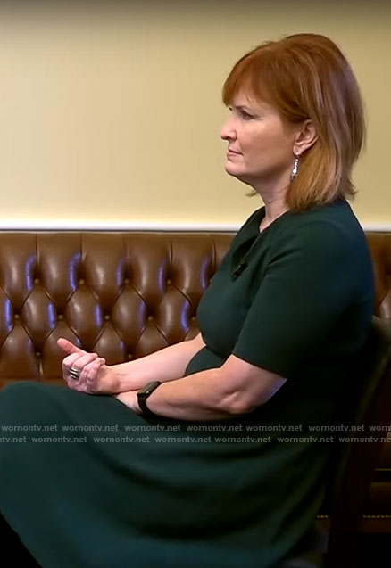 Anna Werner’s green short sleeve dress on CBS Mornings