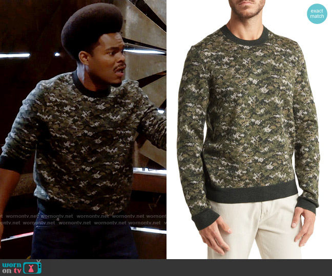 APC Clément Camoflauge Sweater worn by Carter (Julian Gant) on Call Me Kat