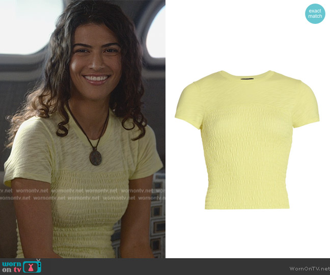 ATM Anthony Thomas Melillo Slub Jersey Crop Top worn by Jess Valenzuela (Lisette Olivera) on National Treasure: Edge of History