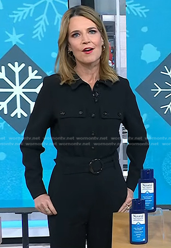 Savannah’s black belted utility jumpsuit on Today