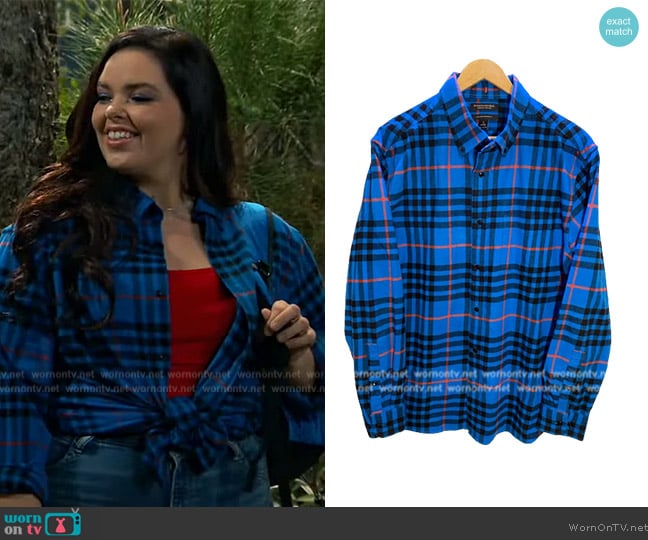 Banana Republic Flannel Shirt worn by Lou Hockhauser (Miranda May) on Bunkd