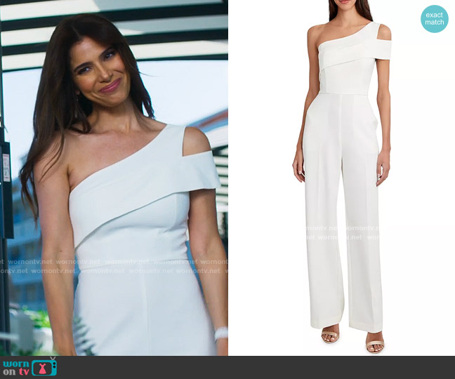 Bcbgmaxazria One Shoulder Cutout Jumpsuit worn by Elena Roarke (Roselyn Sanchez) on Fantasy Island