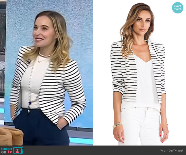 Bcbgmaxazria Wade Striped Blazer worn by Jenn Falik on Today